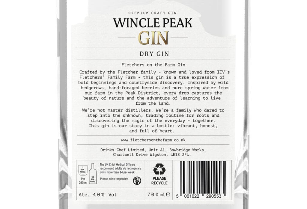Fletchers Wincle Peak Dry Gin Close Back